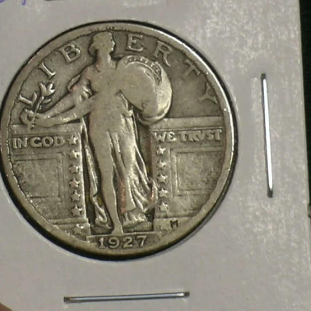 1927 Nice Standing Liberty Quarter - Early Date Coin - -- over 90 years old (AE7-6)